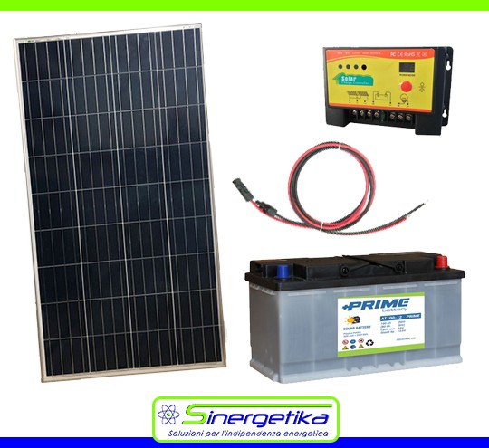 Kit Fotovoltaici con Regolatore solare di carica e accessori inclusi